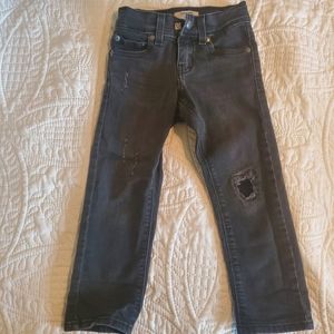 Levis Denizen tapered little boys size 4 regular black wash jeans